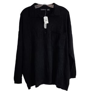 RDI Black Sweater with Front Chest Pocket, NWT, Small